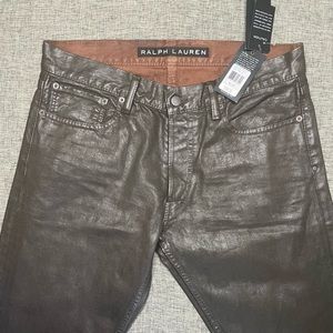 Ralph Lauren Denim Brown Jeans NWT leatherlike